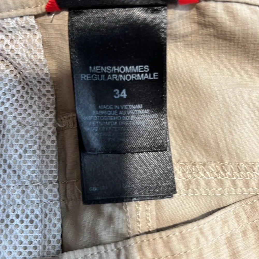 The North Face Men’s‎ Horizon Nylon Cargo Utility Hiking Shorts Beige Size 34